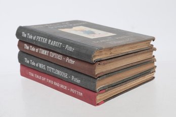 BEATRIX POTTER 4 Books PETER RABBIT, TIMMY TIPTOES, MRS. TITTLEMOUSE & TALE OF TWO BAD MICE