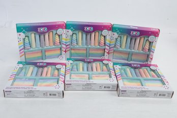 Lot Of 6 Three Cheers For Girls Unique Rainbow Bright Chalk Set Ages 6 Years And Up