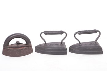 Group Of 3 Cast Iron Flat Sad Irons