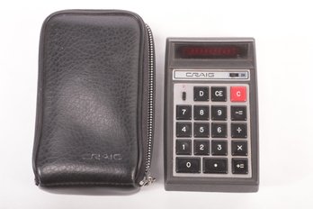 1970's Craig 4501 Handheld Electronic Calculator With Original Case