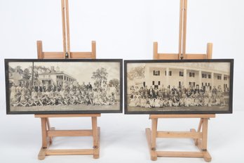 2 20' X 9 1/2' Framed Panaromic Pictures 1925 Waterbury Grammer School Class At Mt Vernon, NY