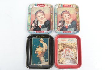 4 Vintage Coca-Cola Advertising Trays