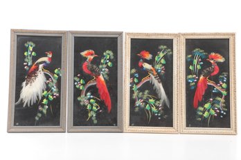 Group Of 4 Mexican Feathercraft Bird Pictures