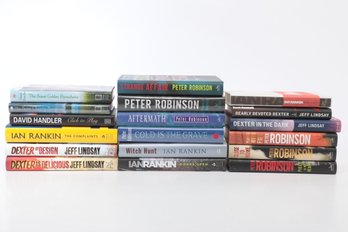 Group Of Hardcover Books By Jeff Lindsay, Peter Robinson & More - ALL Autographed And/or With Dedication
