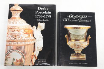 2 Books, Derby Porcelain 1750-1798 & Worcester Porcelain By Granger, Nice Color Illustrated Reference Books !!