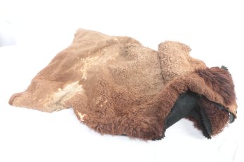 1800's Full Horse Hair Lined Buffalo Hide Stage Coach Blanket, Throw