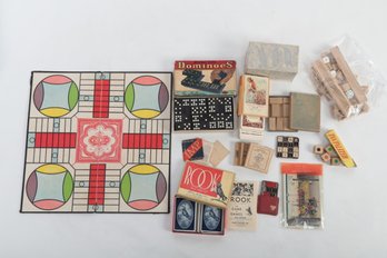 Vintage Game Lot: Yamato Block Puzzle, Rook, Dominos & More