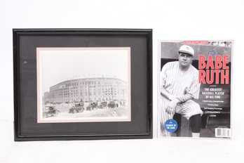 Photo Reproduction Of Yankee Stadium  - Framed - Babe Ruth Commemorative Magazine