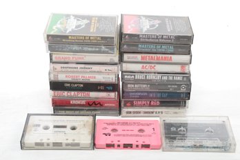 20 Vintage Mixed Genre Cassette Tapes: Grand Funk, Bruce Hornsby, Iron Butterfly & More