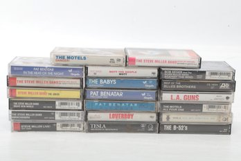 20 Vintage Mixed Genre Cassette Tapes: Steve Miller Band, Mott, Pat Benatar & More!!!