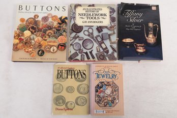 Buttons, JewelryButtons, Jewelry, Tiffany Silver, And Needlework Tools
