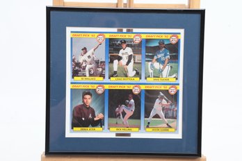 1992 Draft Picks Uncut Sheet Front Row Derek Jeter RC Jason Giambi Framed 10x11'