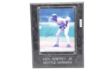 Signed Ken Griffey Jr Photo On Plaq