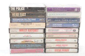 18 Vintage Mixed Genre Cassette Tapes: The Police, Judas Priest, Molly Hatchet & More!!!