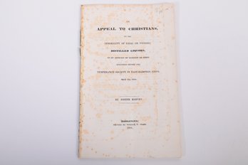 1831 TEMPERANCE Pamphlet