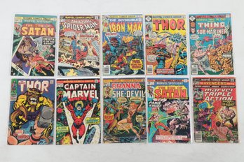 Lot Of 10 Marvel Comics Misc With Cover Price 12c To 30c Bronze Age