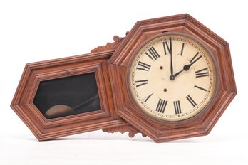 Antique Wood Case Regulator Style Clock
