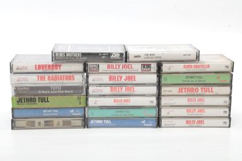 20 Vintage Mixed Genre Cassette Tapes: Jethro Tull, Billy Joel, Toto, Elvis Costello & More!!!