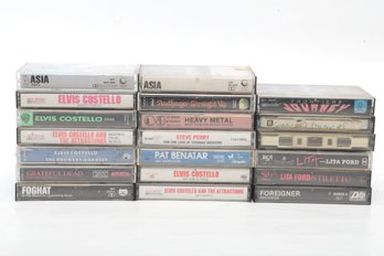 20 Vintage Mixed Genre Cassette Tapes: Asia, Grateful Dead, Elvis Costello, Journey & More