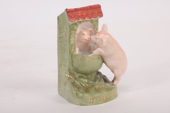 Antique German Pink Faring Pigs Romeo And Juliet