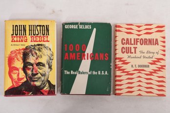 (dust Jackets) Seldes' 1000 Americans & CALIFORNIA CULT: The Story Of Mankind United. 1 Other