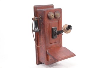 Antique Wood Case Wall Phone