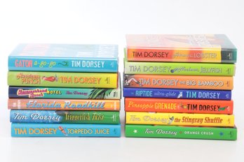 Group Of Hardcover Books Novels By Tim Dorsey & More - ALL Autographed And/or With Dedication