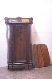 Antique Bow Front Display Curio Cabinet