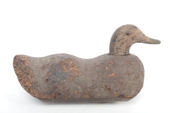 Antique Cork Duck Decoy With Glass Eyes