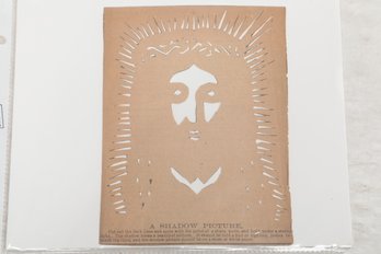 UNUSAL EPHEMERA: 'Shadow Picture'  Of Jesus Christ, C. WWI Era