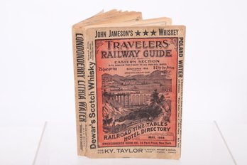 WHISKEY ADVERTISING:  Travelers Railway Guide May 1906 Maps