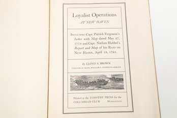 Revolutionary War / Connecticut LOYALIST OPERATIONS 1938