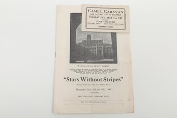 WWII Ephemera Theater Program & Ticket-- West Point  Stars Without Stripes & Camel Caravan