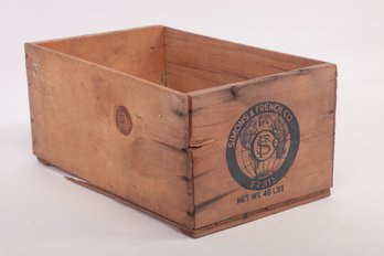 Circa 1930's Simons & French Fruits 46lb Wood Crate