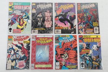 Lot Of 8 Web Of Spiderman Comic Books