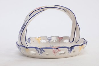 RCCL Hand Painted Pottery Basket Made In Portugal