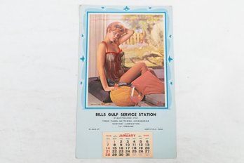 Nude Pinup Calendar Northfield Mass Gulf Service Station 1968