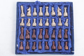 Vintage Stone Carved Chess Pieces