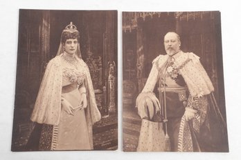 2 Coronation Portraits (Photos) Of Edward VII And Queen Alexandra