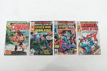 Lot Of 4 Marvel Comic Books 20c And 35c Conan Spiderman