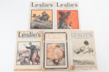 Early 20th Century Magazines 5 Issues Leslies Illus