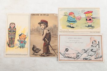4 Early Comic Postcards