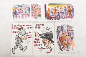 5 Vintage Comic Postcards