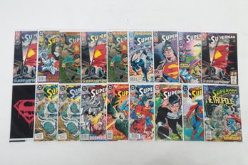 Lot Of 18 Superman And Superman Related Books Including Man Of Steel 18