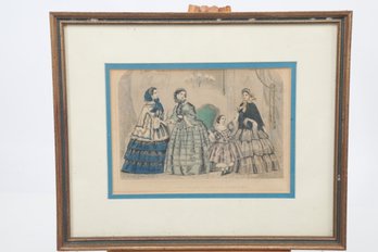 19th Century Womans Fashion Plate Framed