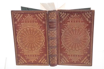 Signed Binding By Morrell 1901 Shakespeare, Scottish Wheel Design Silk Endpapers