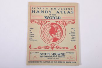 Advertising Ephemera: HANDY ATLAS OF THE WORLD -SCOTT'S EMULSION BOOKLET
