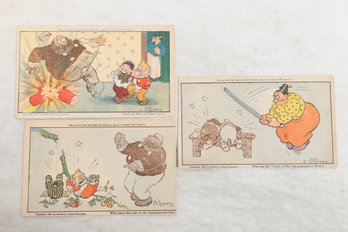 RARE DIRKS 1906,  3 Katzenjammer's Postcards By American Journal Examiner. Hot Iron Cards