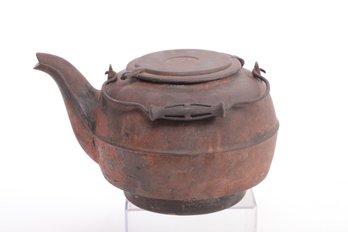 Large Antique Cast Iron Tea Pot ~ Pat. Date Of 1875