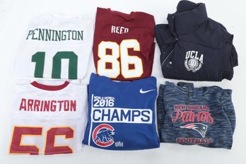 Youth NFL Jerseys (L/XL), Girls Patriots Hoodie (L), Cubs World Series Hoodie & More